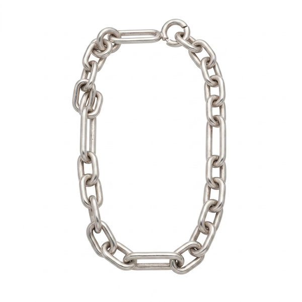 Closeup photo of 925 Sterling Ralph Lauren Heavy Paperclip Toggle Chain Necklace 119.8g 15"