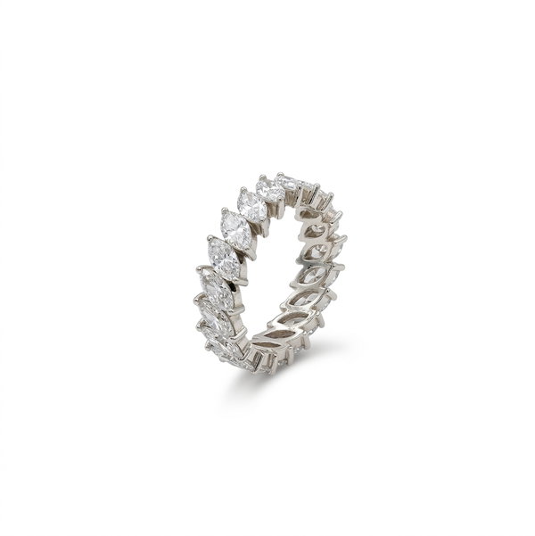 Closeup photo of Lab Diamond Marquise Ring In 14K White Gold