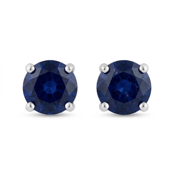 Closeup photo of 14KW .82ct Sapphire Post Earrings