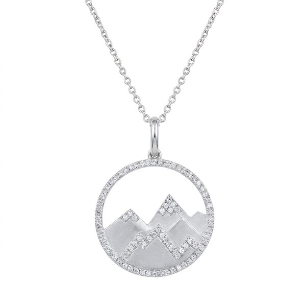 Closeup photo of 14k White Gold .21ct Diamond Necklace