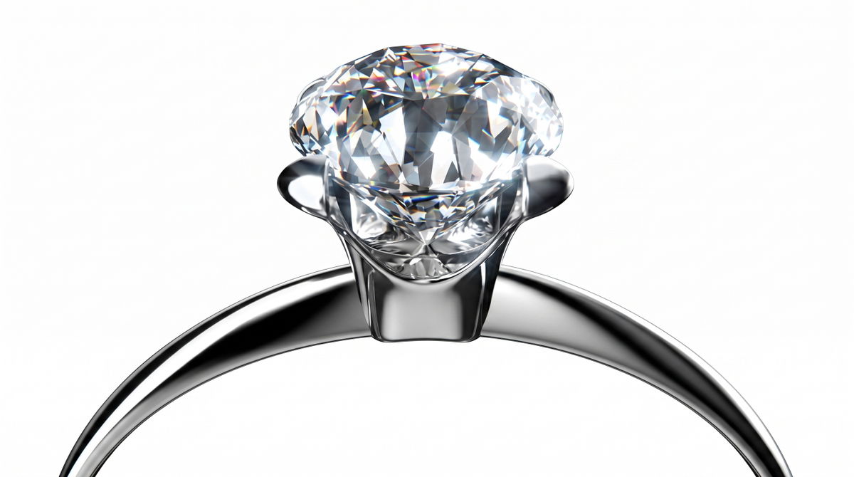 Close-up of a brilliant-cut diamond catching light