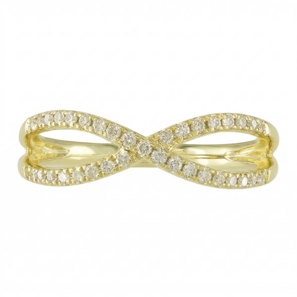 Closeup photo of 14K Yellow Gold 0.19ct Diamond Stackable Ring