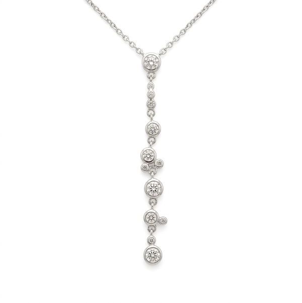 Closeup photo of 18k White Gold .27ct Diamond Necklace