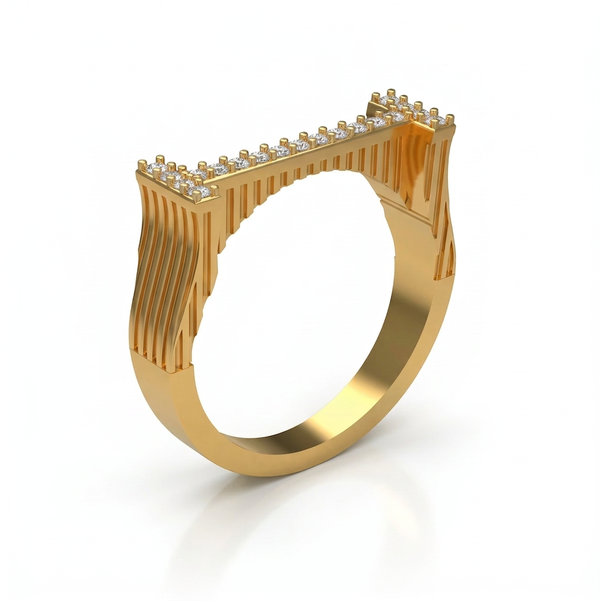 Closeup photo of I Letter In 14 Karat Yellow Gold