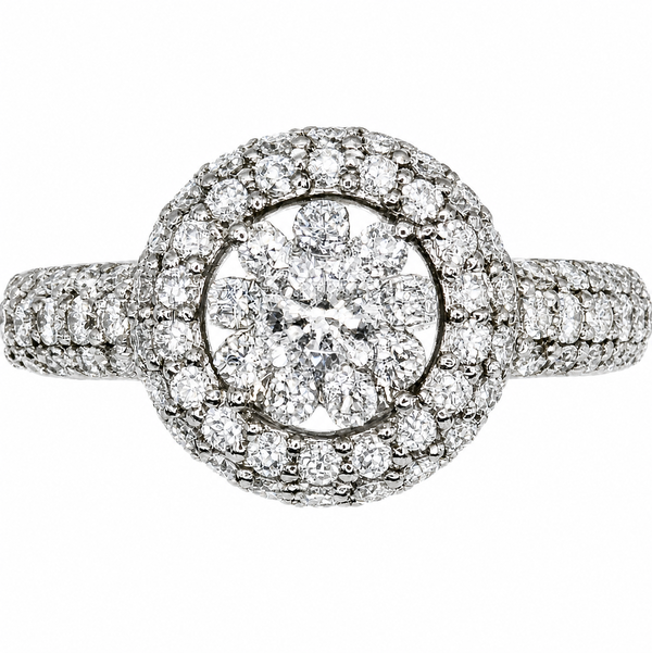 Closeup photo of 18K WG Memoire .20ct RBC Forevermark & .91tcw RBC Diamond Ring 5.7g, s6.25