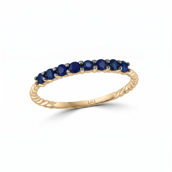 Closeup photo of 14K YELLOW GOLD SAPPHIRE RING