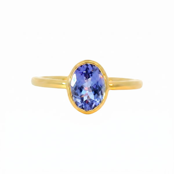 Closeup photo of Oval Tanzanite Stacker