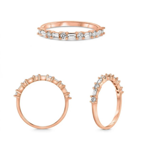 Closeup photo of 14k Rose Gold .43ct Diamond Band