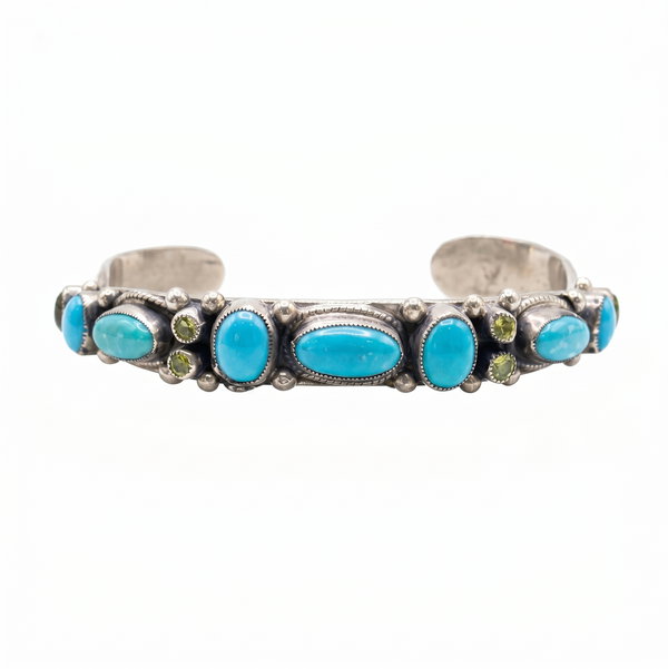Closeup photo of Leo Feeney Sterling Silver Turquoise & Gemstone Cuff