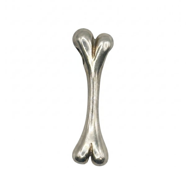 Closeup photo of 925 Sterling Tiffany & Co. Elsa Peretti Bone Charm Pendant 7.4g 1.30"