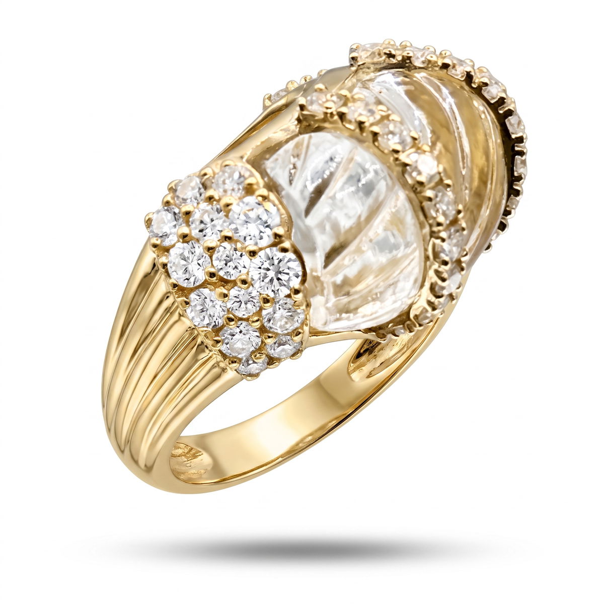 Branded corporate jewelry and milestone awards on display