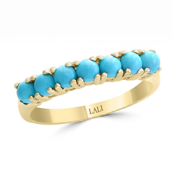 Closeup photo of 14K YELLOW GOLD TURQUOISE RING