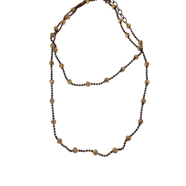 Closeup photo of 14K Rose Gold Diamond Sphere Station 18”-19” Chain