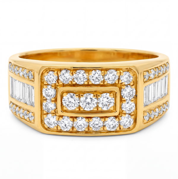 Closeup photo of 14K YELLOW GOLD DIAMOND MEN'S RING