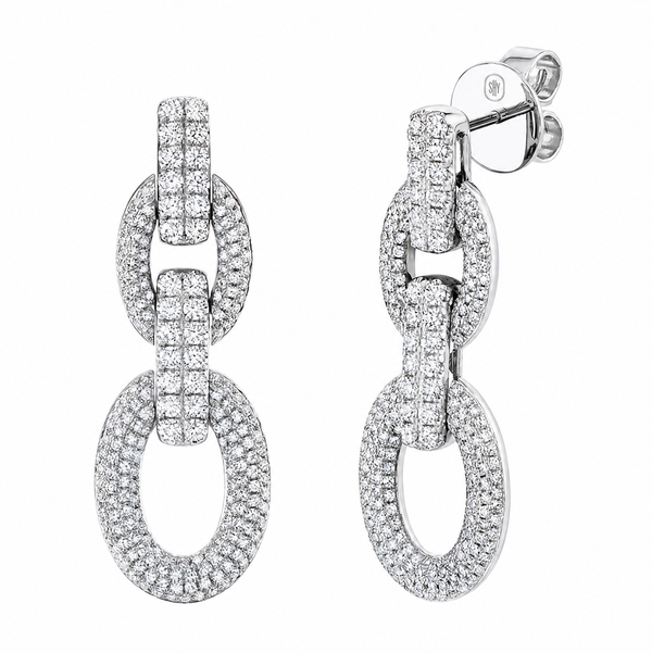 Closeup photo of Diamond Link Earrings
