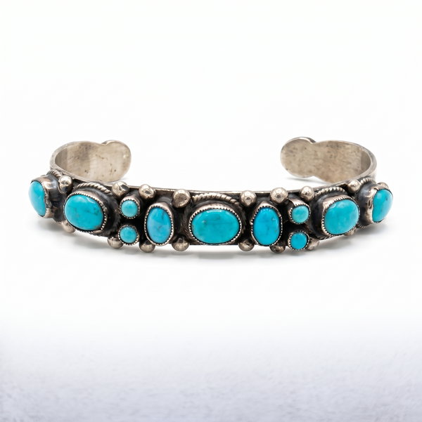 Closeup photo of Leo Feeney Sterling Silver Turquoise Cuff