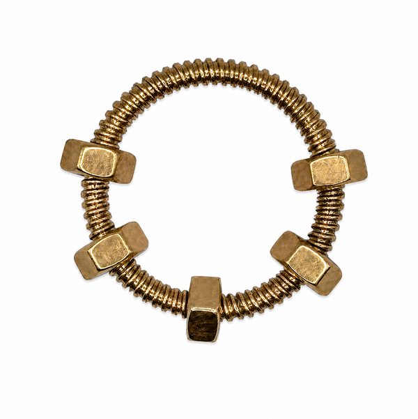 Closeup photo of 18K YG Ecrou de Cartier Nut & Bolt Ring 7.8g, s5.25 VCG118 s50