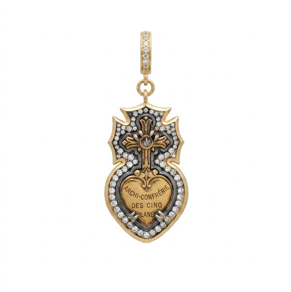 Closeup photo of Antique Sacred Heart Pendant