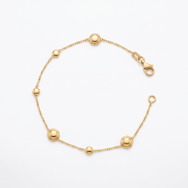Closeup photo of 18KY Dot Station Bracelet
