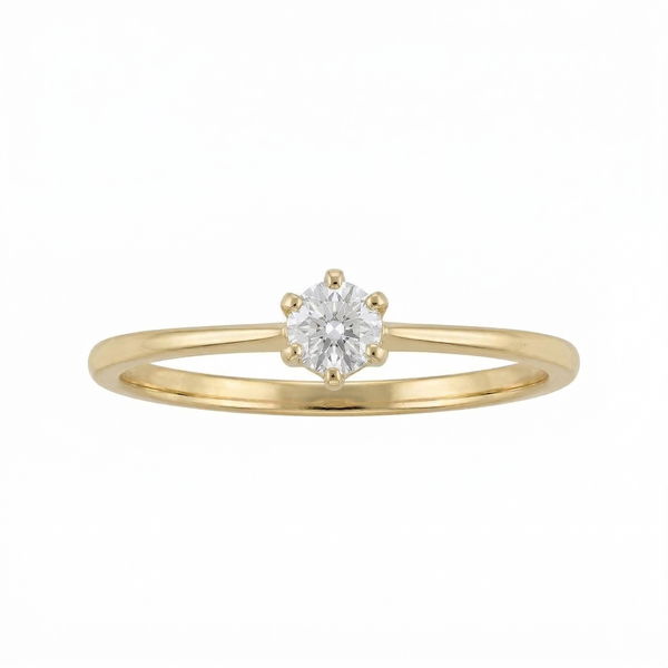 Closeup photo of 14k Yellow Gold .13ct Diamond Ring