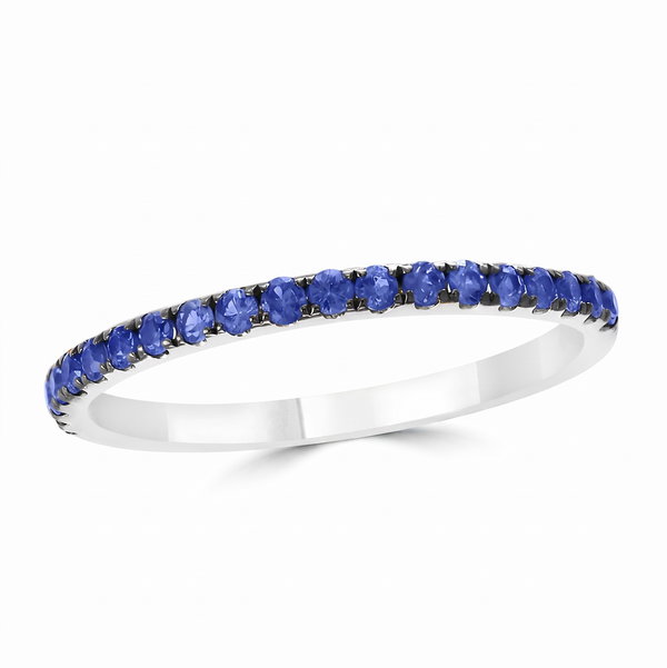 Closeup photo of 14K WHITE GOLD SAPPHIRE RING