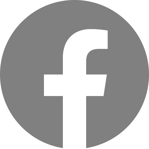 Facebook logo icon on a gray circular background