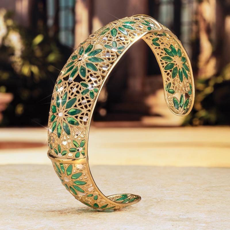 Verdant Emerald Cuff Bracelet