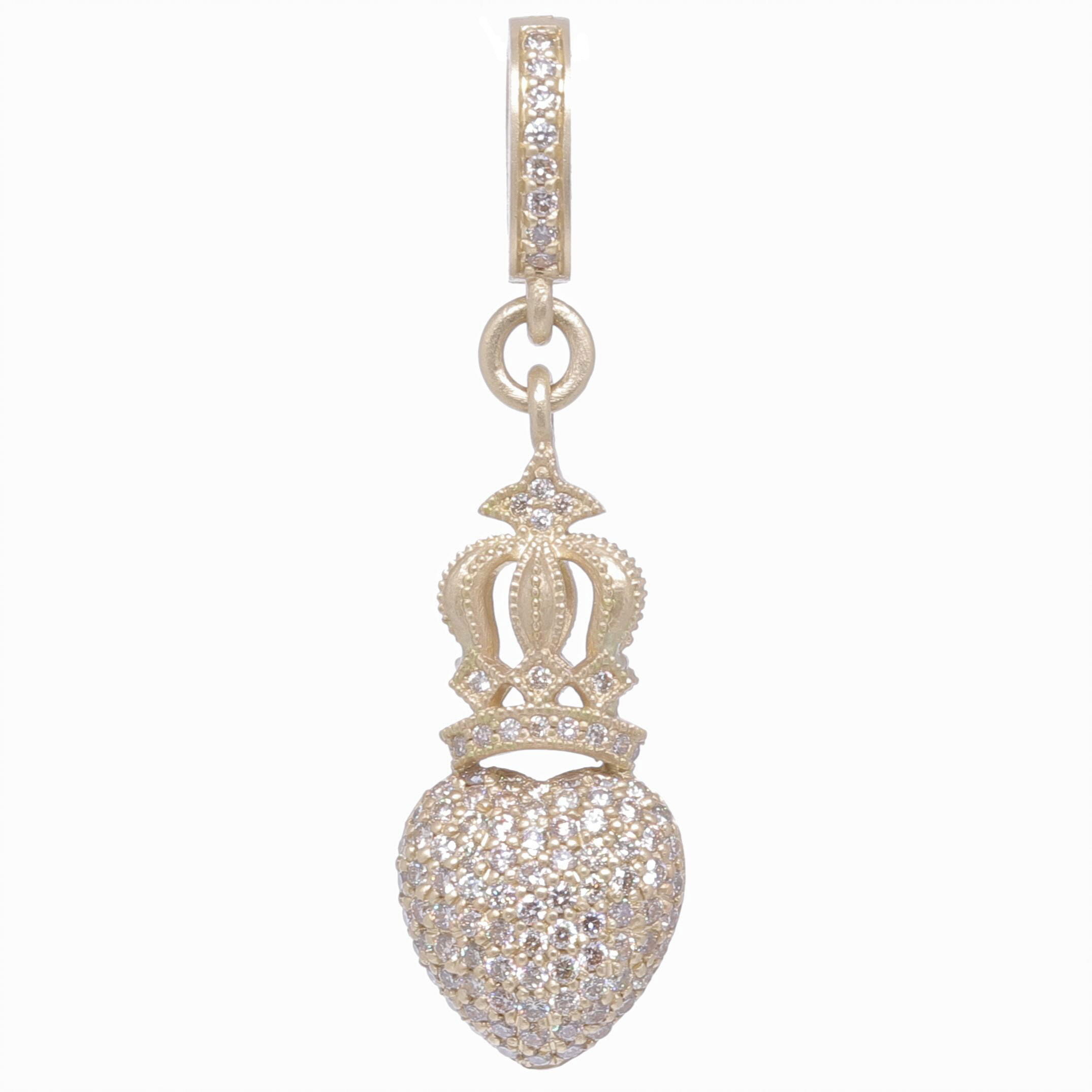 Crowned Puffy Heart Pendant