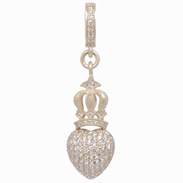 Closeup photo of Crowned Puffy Heart Pendant