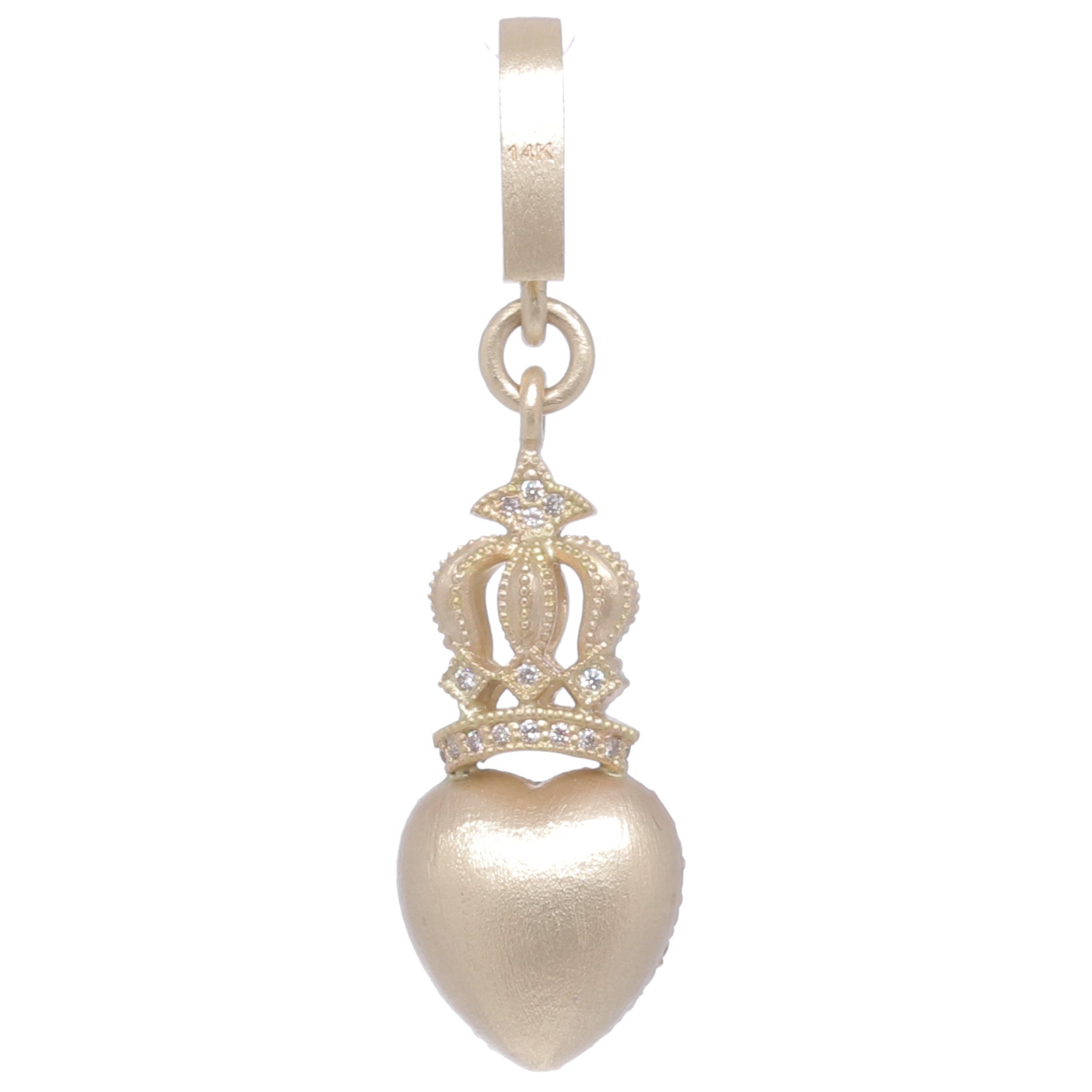 Crowned Puffy Heart Pendant