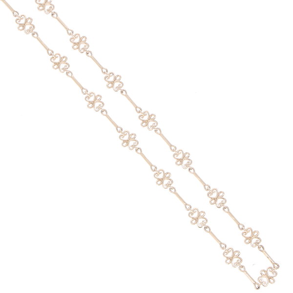 Closeup photo of Scroll Yellow Gold Link Chain 32"