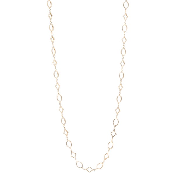 Closeup photo of 32" Oval/DIA shaped Yellow Gold Necklace