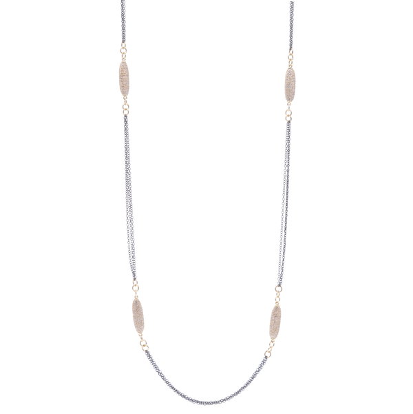 Closeup photo of Limited Edition Yellow Oblong Diamond Chain 34"