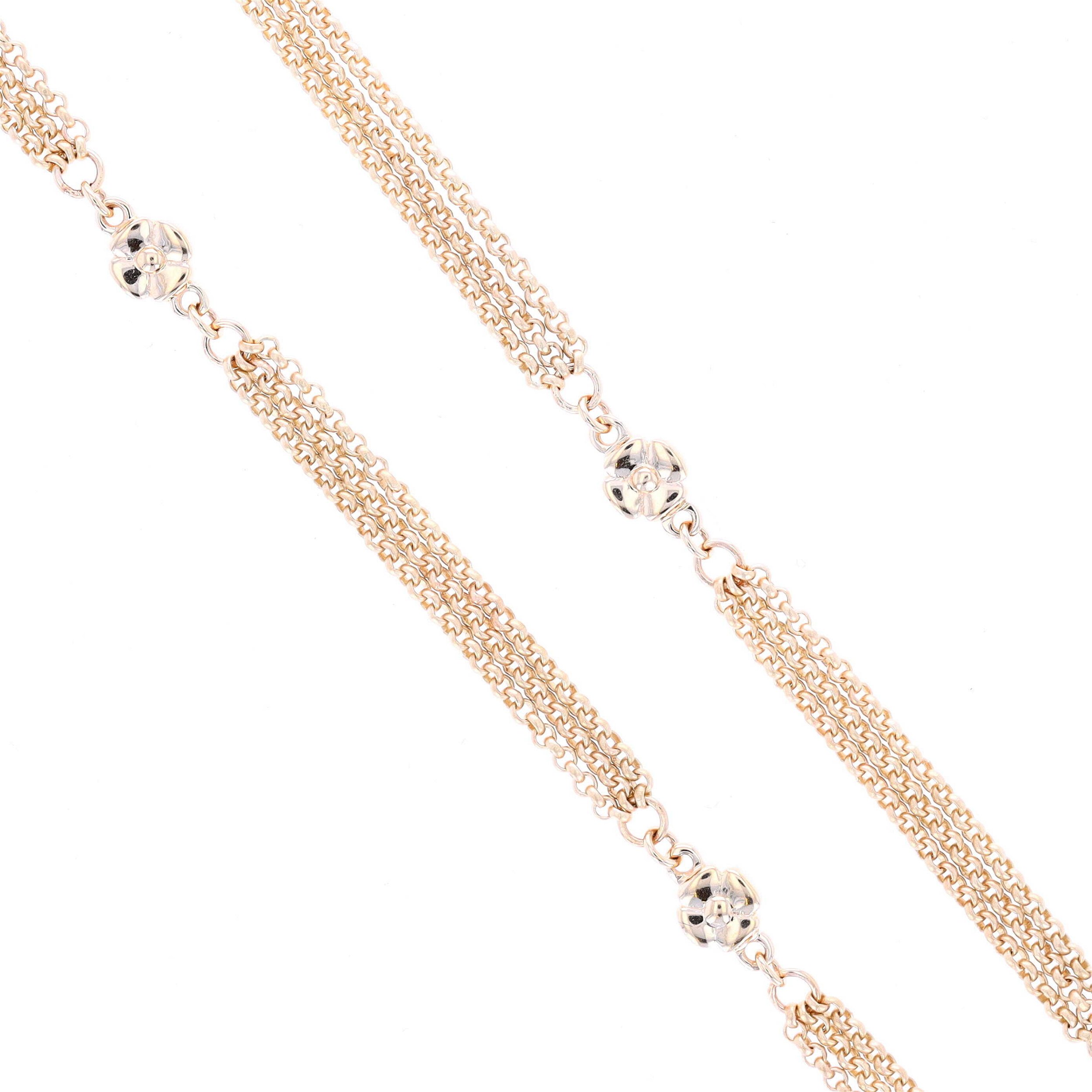 Yellow Gold Cross Station Chain - 18" Length