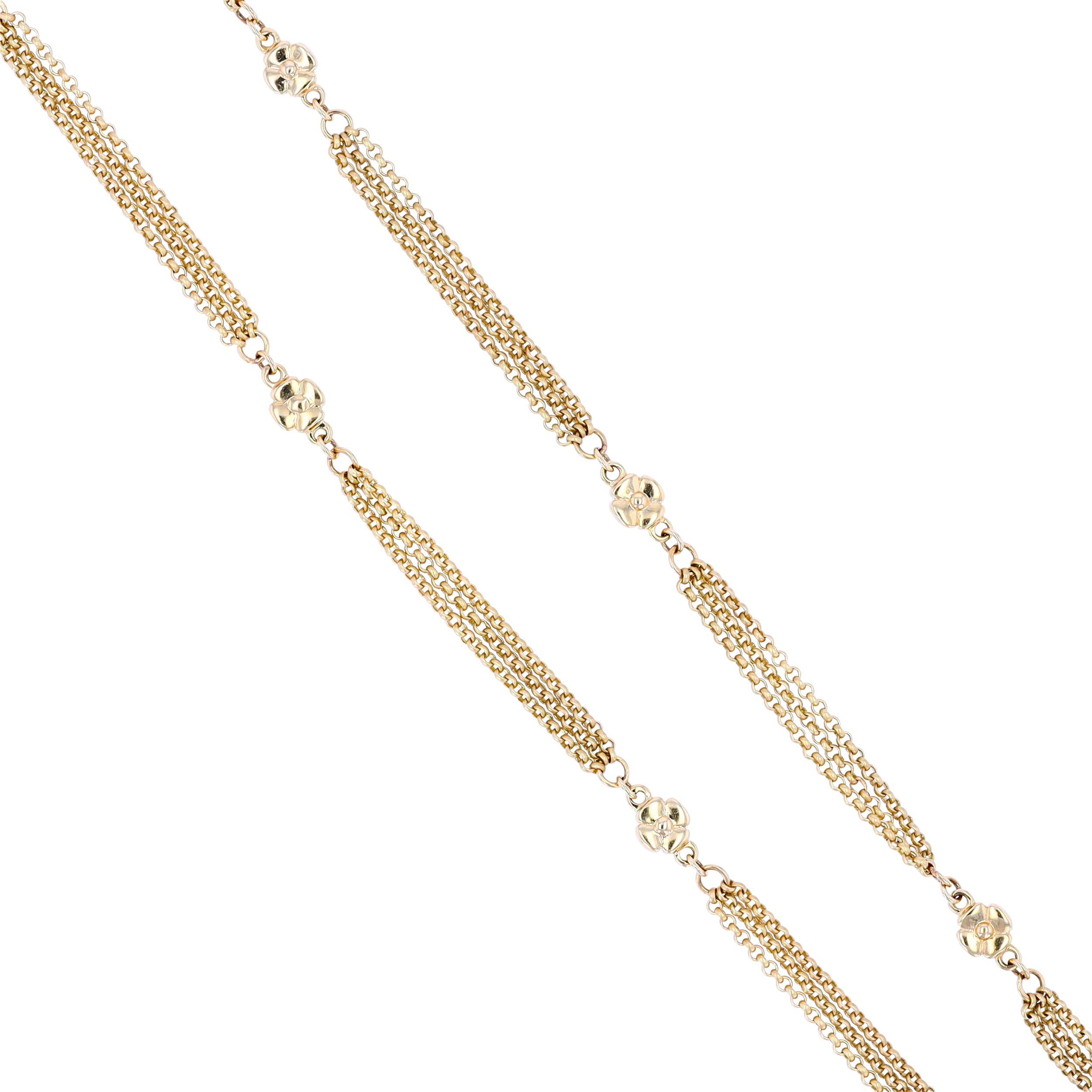Yellow Gold Cross Station Chain - 18" Length