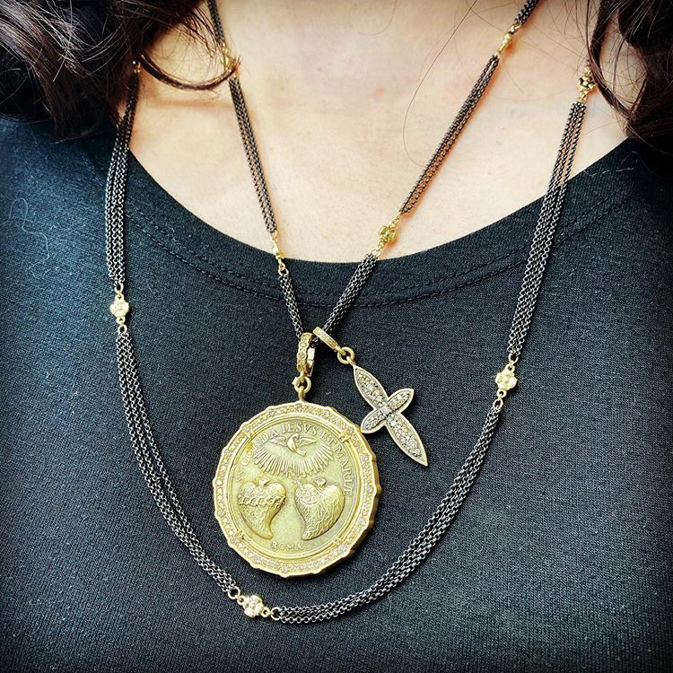 Another shot of Mixed Metal Cross Station Chain - 18" Length