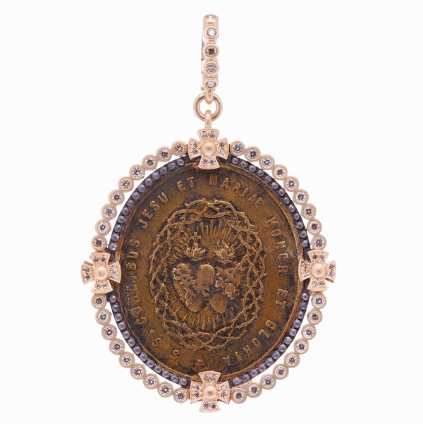 Closeup photo of Latin Sacred Heart Pendant