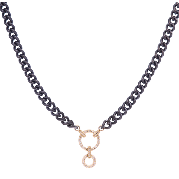 Closeup photo of Classic Diamond Double Circle Display Necklace