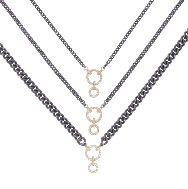 Closeup photo of Classic Diamond Double Circle Display Necklace