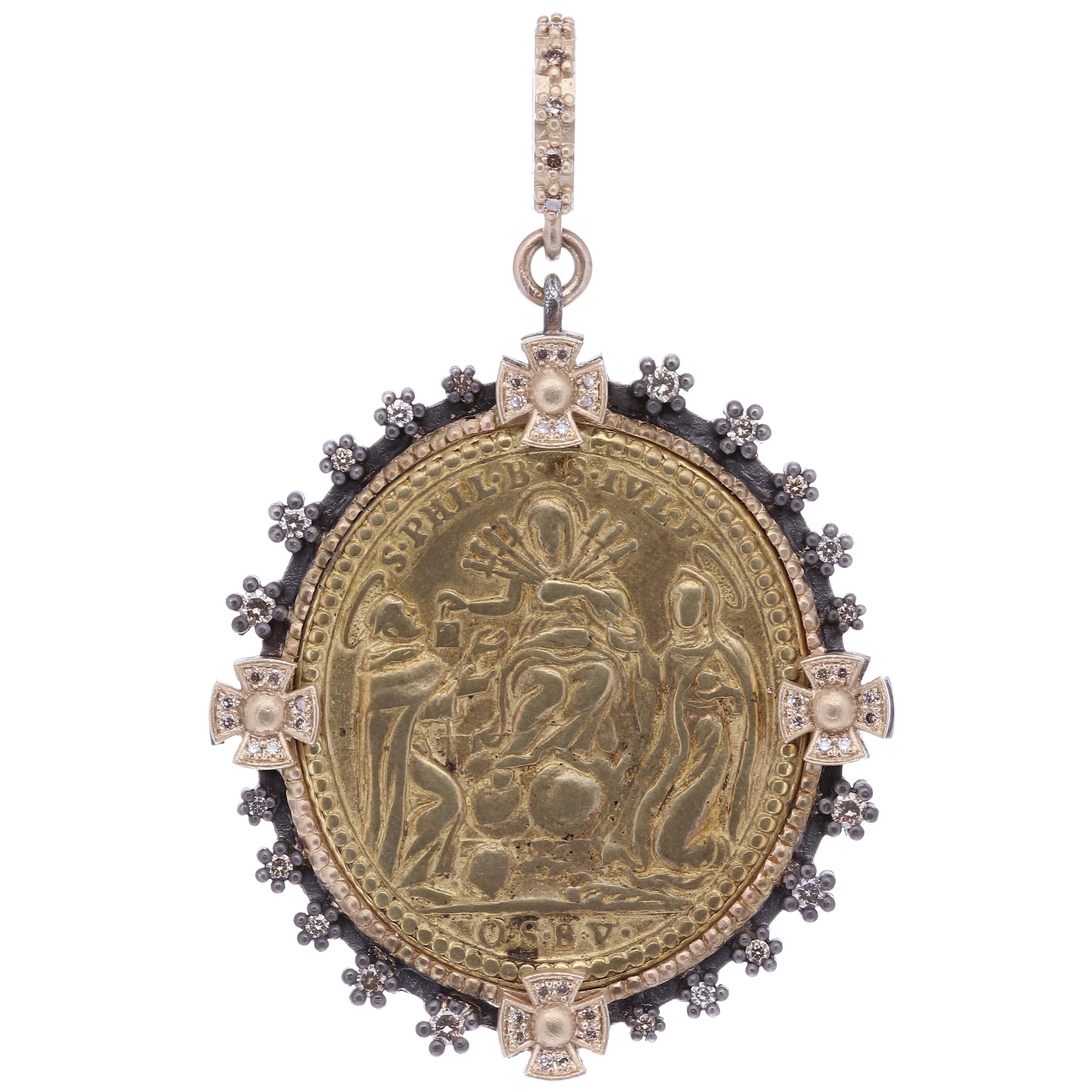 Latin Crucifixion of The Lady of Sorrows Pendant