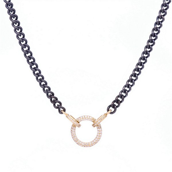 Closeup photo of Classic Diamond Ring Display Chain with Open-able Ring