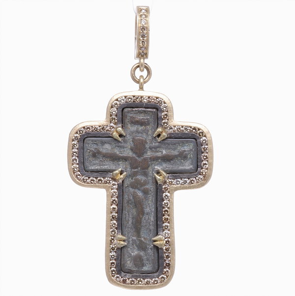 Closeup photo of Ancient Old Believers Crucifix Pendant