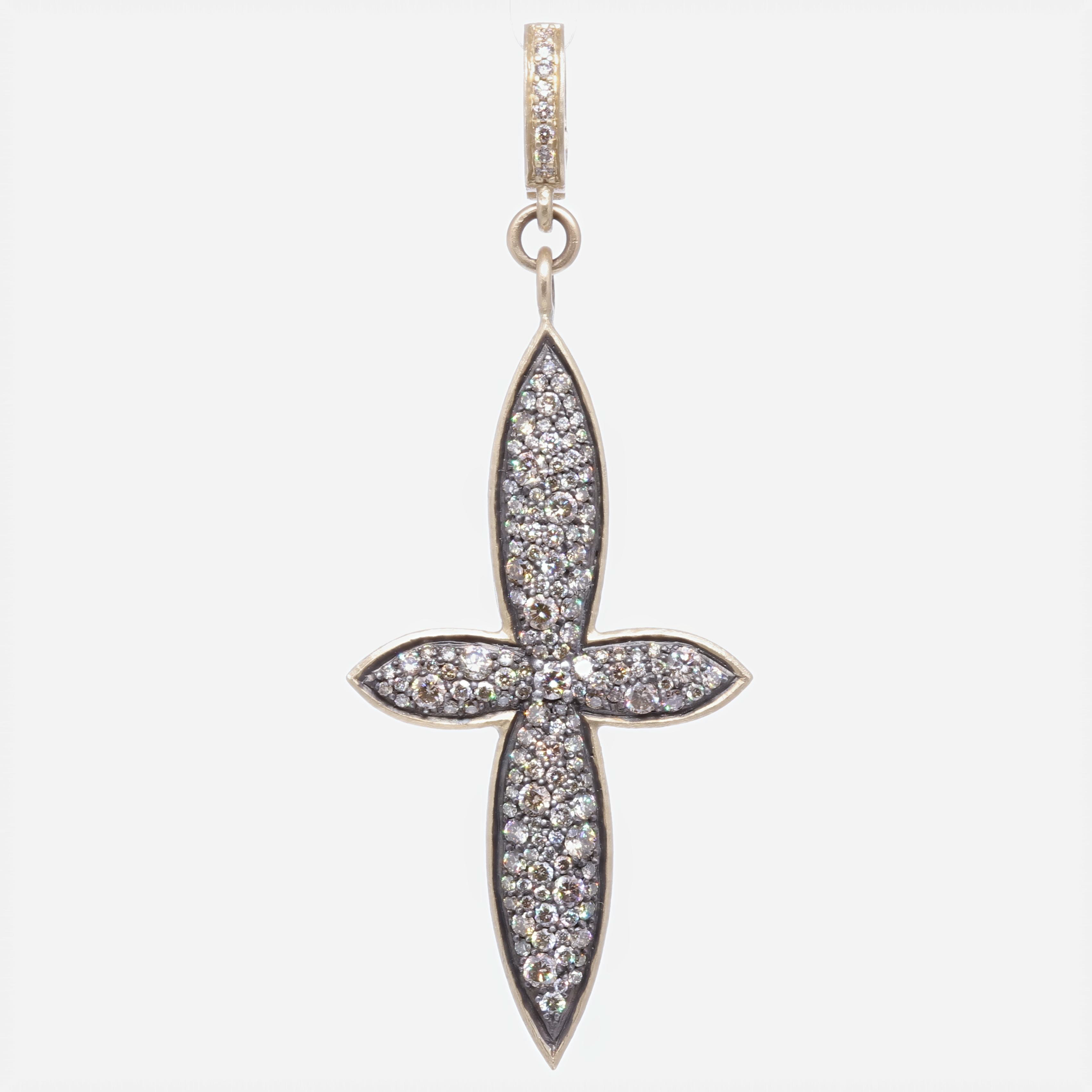 Large Classic Pave Diamond Cross Pendant