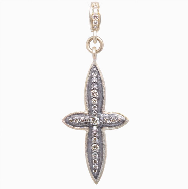 Closeup photo of Small Classic Diamond Cross Pendant
