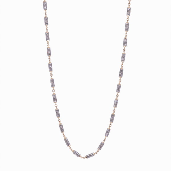 Closeup photo of Small Diamond Barrel Link Chain 19"