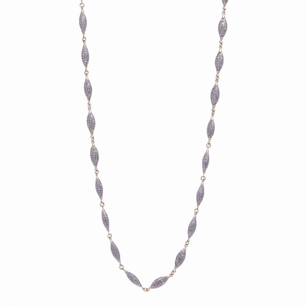 Closeup photo of Small Diamond Marquis Link Chain 38"