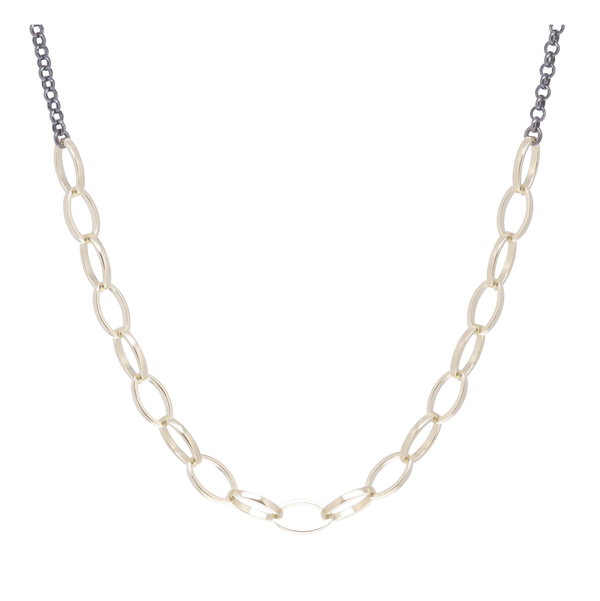 Closeup photo of Oval Link Collar Necklace