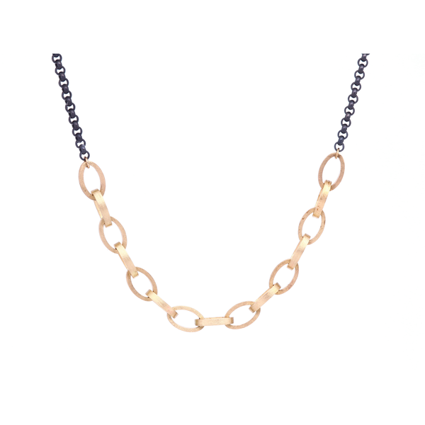 Closeup photo of 18" 14k Oval Link Necklace