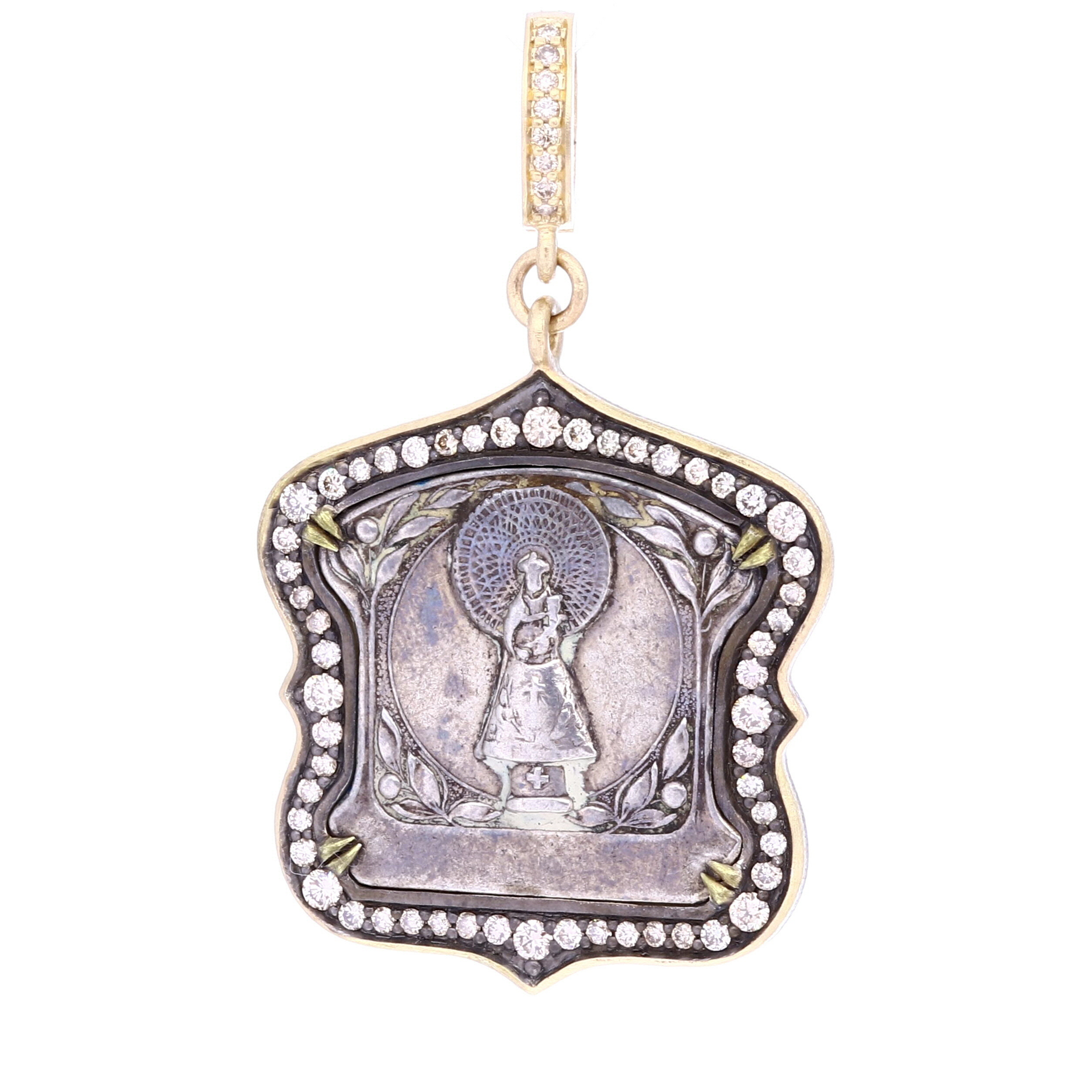 Antique Virgin Mary Medal Pendant