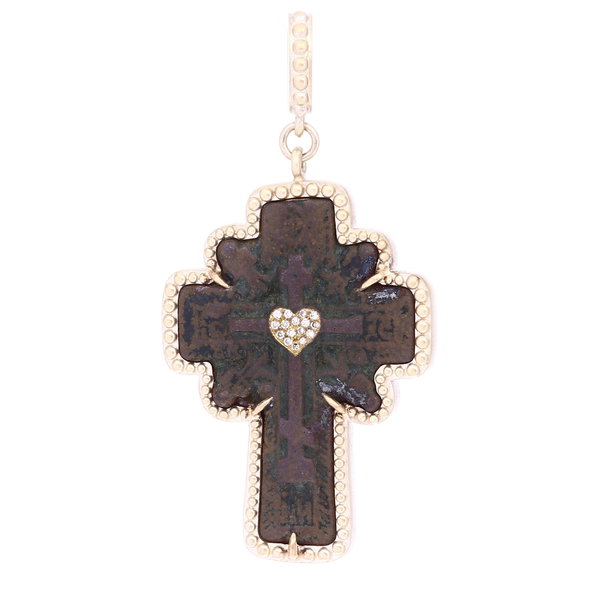 Closeup photo of Ancient Old Believers Sun Cross